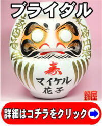 披露宴でのだるまの目入れ